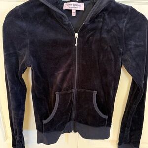 Vintage Juicy Couture Black Velour Zip Hoodie